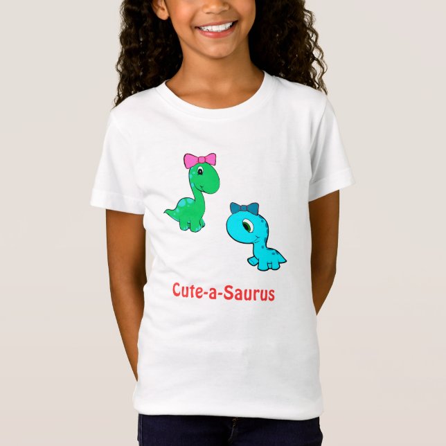 Cute-a-saurus kids shirt for girls (Front)