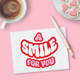 Cute A Smile For You Thank You Typography Holiday Postcard