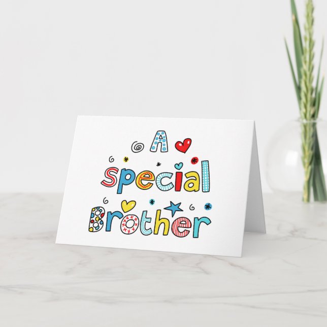 Cute A Special Brother Greeting Text Expression Card (Front)