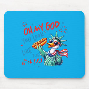 Cute Aamerica Goose God Look Like 4th Of July Mouse Pad