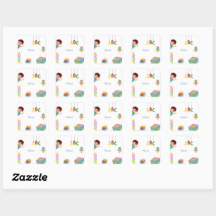Cute ABC Back to School Name Label for Kids