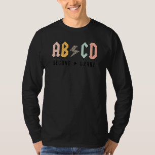Cute Abcd Leopard Second Grade 2nd Grade Teacher T-Shirt