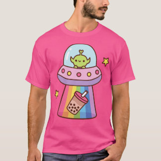 Cute Abducts Bubble Tea Funny T-Shirt