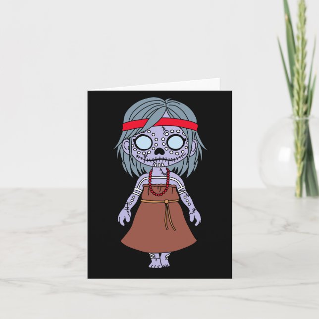 Cute Aboriginal Australian Zombie Note Card (Front)