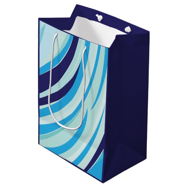 Cute Abstract Blue Diagonal Stripe  Medium Gift Bag (Front Angled)