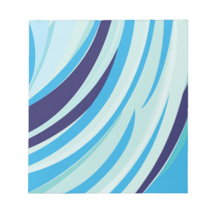 Cute Abstract Blue Diagonal Stripe Notepad
