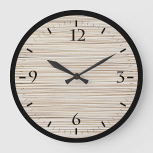 Cute abstract brown lines design large clock
