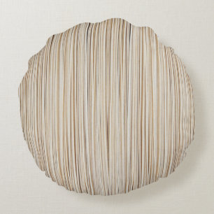 Cute abstract brown lines design round cushion