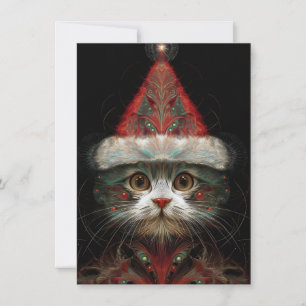 Cute Abstract Cat Christmas Cards