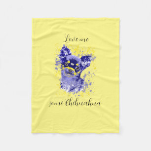 Cute Abstract Chihuahua Fleece Blanket