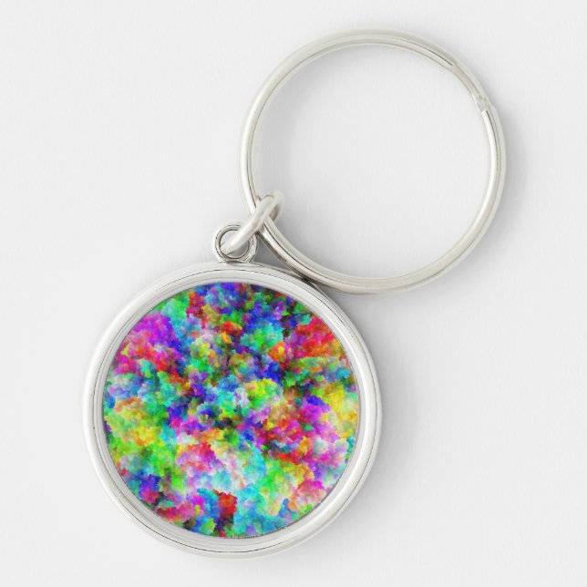 Cute abstract colourful brust texture key ring (Front)