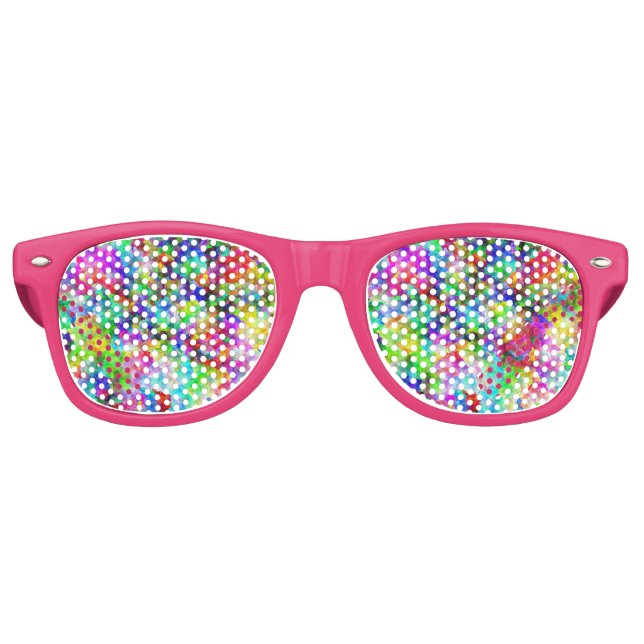Cute abstract colourful brust texture retro sunglasses (Front)