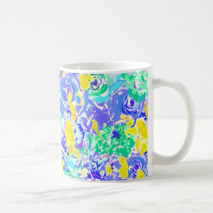 Cute abstract colourful spring flowers coffee mug