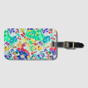 Cute abstract floral pattern jigsaw puzzle luggage tag