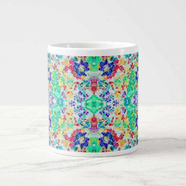 Cute abstract floral pattern large coffee mug (Front)