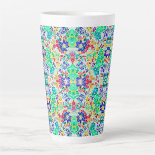 Cute abstract floral pattern latte mug