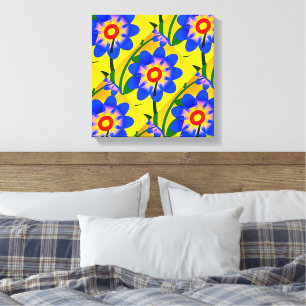 Cute Abstract Flowers Pattern Canvas Print