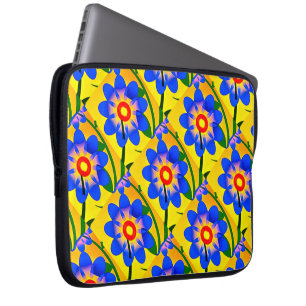 Cute Abstract Flowers Pattern Laptop Sleeve