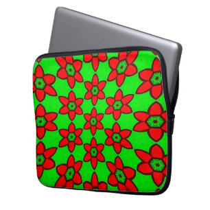 Cute Abstract Flowers Pattern Laptop Sleeve