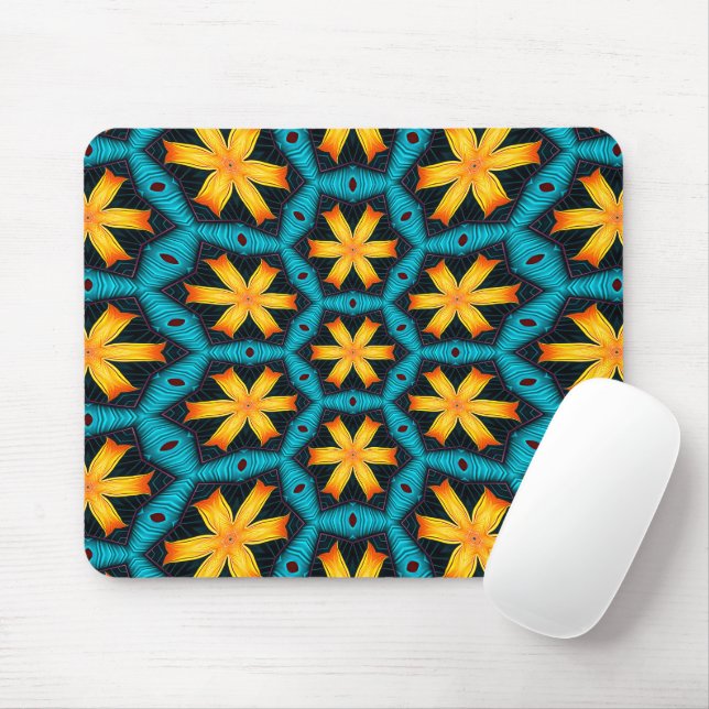 Cute Abstract Flowers Pattern Mouse Pad (With Mouse)