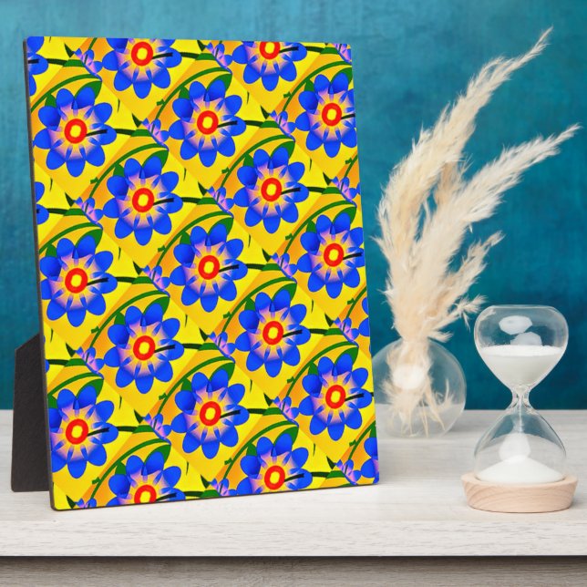 Cute Abstract Flowers Pattern Plaque (Side)