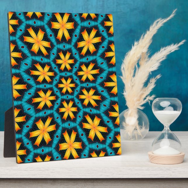 Cute Abstract Flowers Pattern Plaque (Side)
