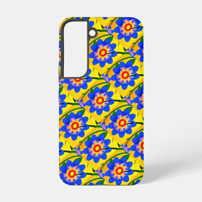 Cute Abstract Flowers Pattern Samsung Galaxy S22 Case (Back)