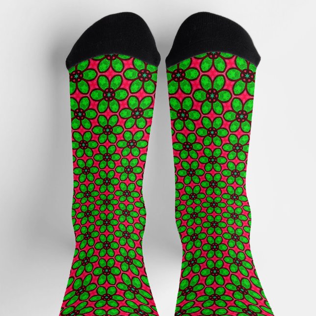 Cute Abstract Flowers Pattern Socks (Top)