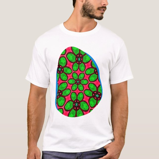 Cute Abstract Flowers Pattern T-Shirt (Front)