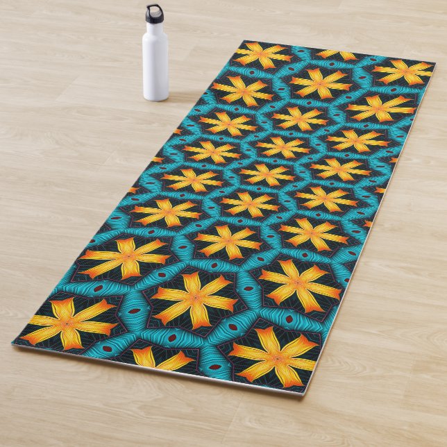 Cute Abstract Flowers Pattern Yoga Mat (In Situ)