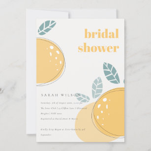 Cute Abstract Lemon Fruity Bold Bridal Shower Invitation