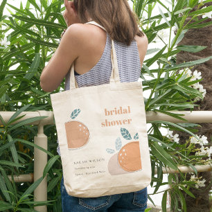 Cute Abstract Orange Fruity Bold Bridal Shower Tote Bag