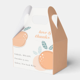 Cute Abstract Orange Fruity Bold Wedding Thanks Favour Box