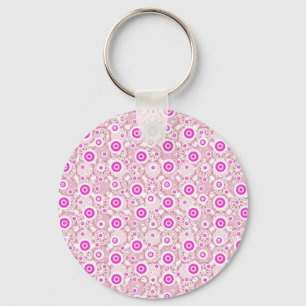 Cute abstract pinky dots patterns key ring