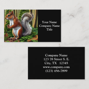 Cute Abstract Squirrel With Pinecones Business Card