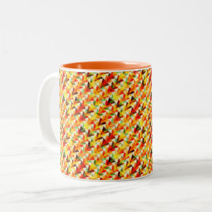 Cute abstract triangles pattern Two-Tone coffee mug