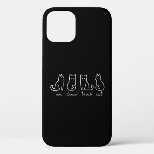 Cute Abstract Un Deux Trois Cat French Kitty iPhone 12 Case