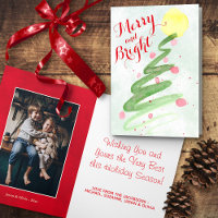 Cute Abstract Watercolor Christmas Tree Photo