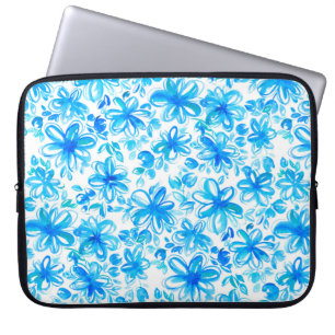 Cute abstract watercolor floral chintz seamless pa laptop sleeve