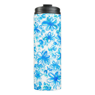 Cute abstract watercolor floral chintz seamless pa thermal tumbler