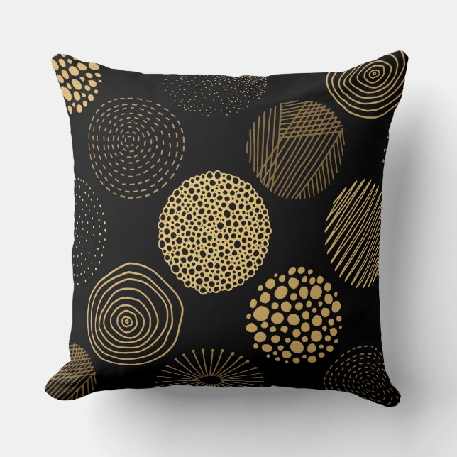 Cute Abstract Yellow Circles Pattern Cushion (Front)