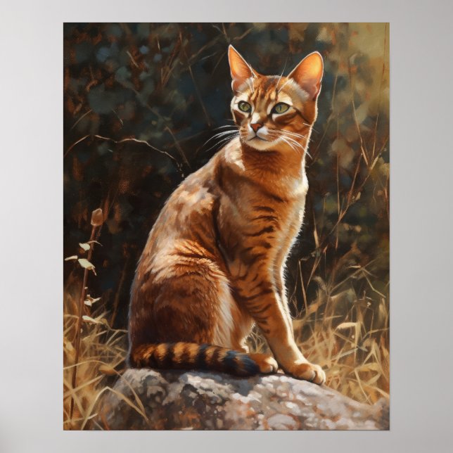 Cute Abyssinian Cat Art Print Poster (Front)
