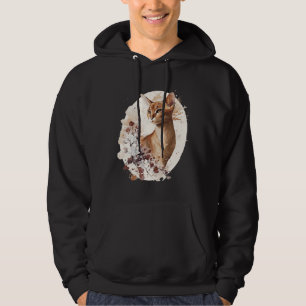 Cute Abyssinian Cat Japanese Cherry Blossom Sakura Hoodie