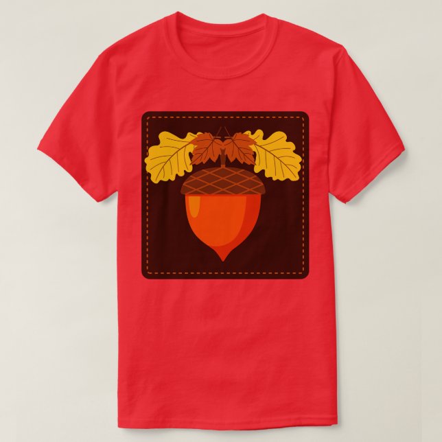 Cute Acorn Stamp T-Shirt (Design Front)
