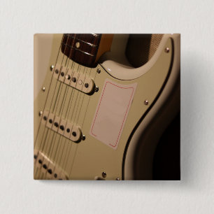 Cute Acoustic Guitar 15 Cm Square Badge