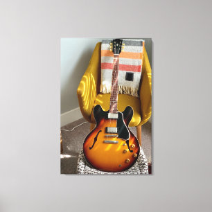 Cute Acoustic Guitar Canvas Print