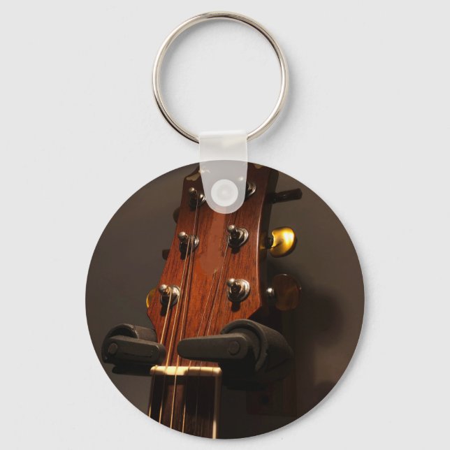 Cute Acoustic Guitar Key Ring (Front)