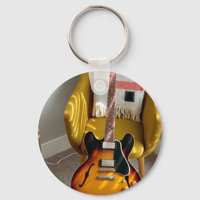 Cute Acoustic Guitar Key Ring (Front)