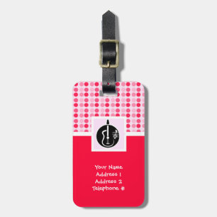 Cute Acoustic Guitar Luggage Tag