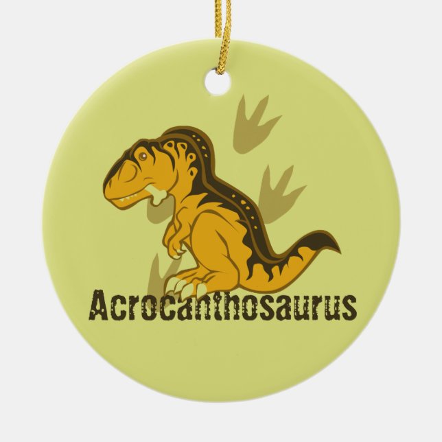 Cute Acrocanthosaurus Ceramic Tree Decoration (Front)